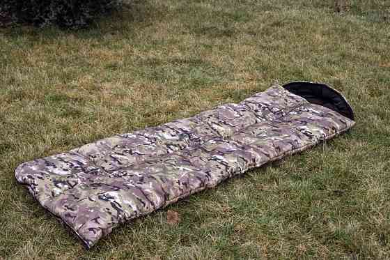 Армійський зимовий спальний мішок мультикам 220*100 водонепронекний спальник 2в1 для військовуслужбовців   WAR Львів