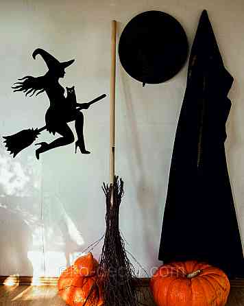 Декоративне настінне Панно «Ведьма», Декор на стіну 90*84 см, Чорний Київ