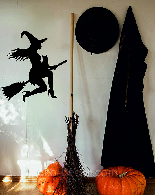 Декоративное настенное Панно «Ведьма», Декор на стену 90*84 см, Черный Киев - изображение 5