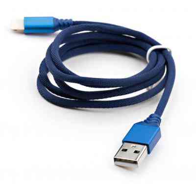 Дата кабель USB 2.0 AM to Lightning nylon 1m blue Vinga (VCPDCLNB21B) Винница