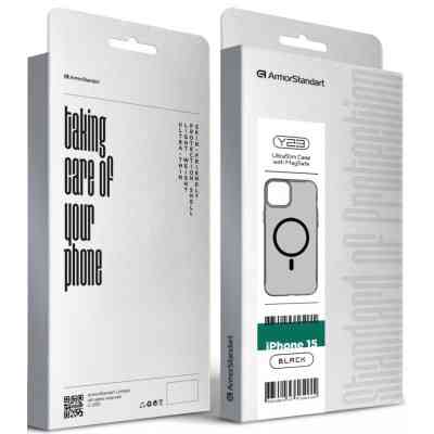 Чохол до мобільного телефона Armorstandart Y23 MagSafe Apple iPhone 15 Transparent Black (ARM68566) Вінниця