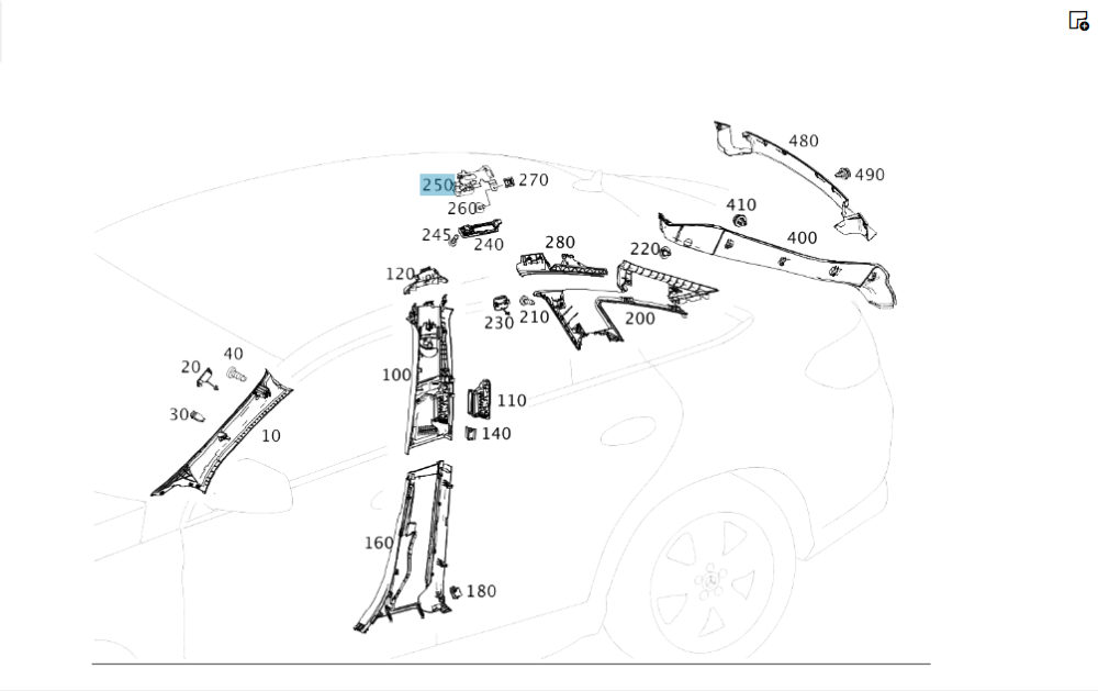Mercedes-Benz  A2928100231 Кріплення правого гачка під одяг GLE Coupe C292 Одеса - фото 2