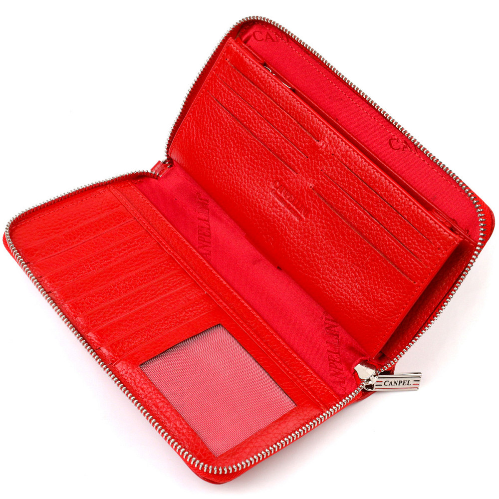 Яскравий клатч для жінок із натуральної шкіри CANPELLINI 21921 Червоний Київ - фото 6