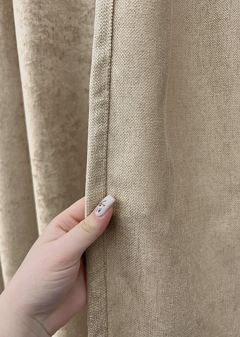 Комплект готових штор VR-Textil Шеніл преміум VELMIRA Rich № 1926ш Бежевий 150х290 см 2 шт (33-0992 Київ - фото 6