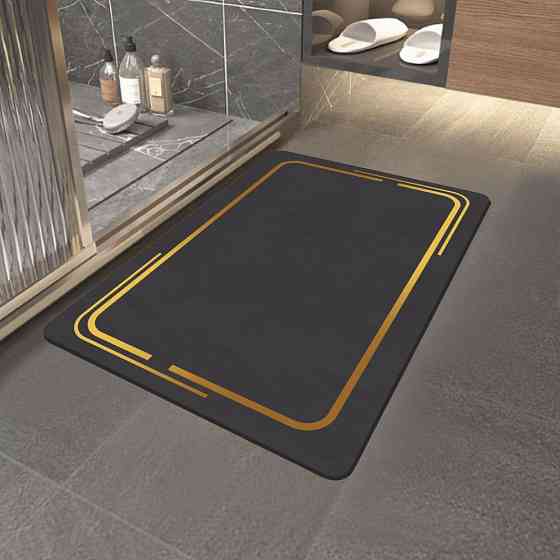 Суперпоглинаючий Діатомітовий Килимок Aquarius для ванної 40 х 60 см Графітовий Мармур Буча