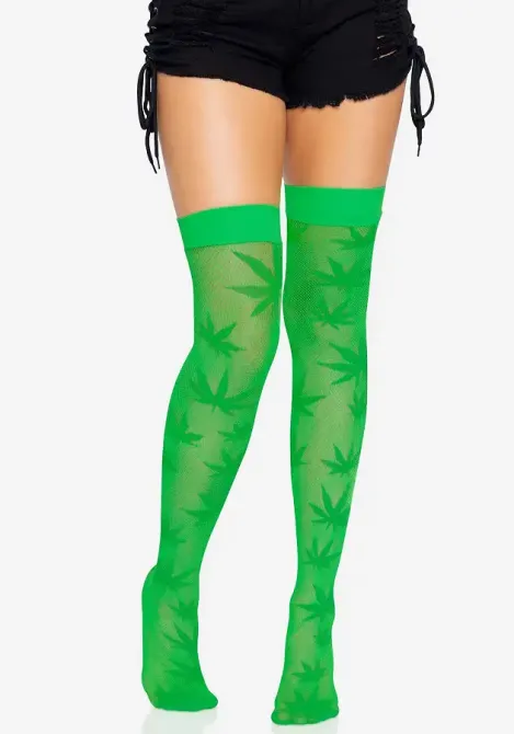 Панчохи Leg Avenue 420 Net thigh highs Green Львів - фото 4
