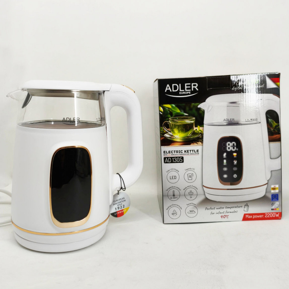 Чайник электрический Adler AD 1305 1.7Л 2200Вт White Gold QY-12 Львов - изображение 17