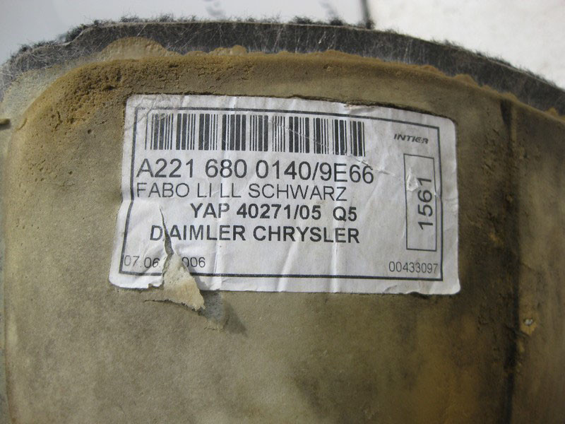 Mercedes-Benz  A2216800140 9E66 Килим салону чорний у ногах водія S-Class W221 Одесса - изображение 4