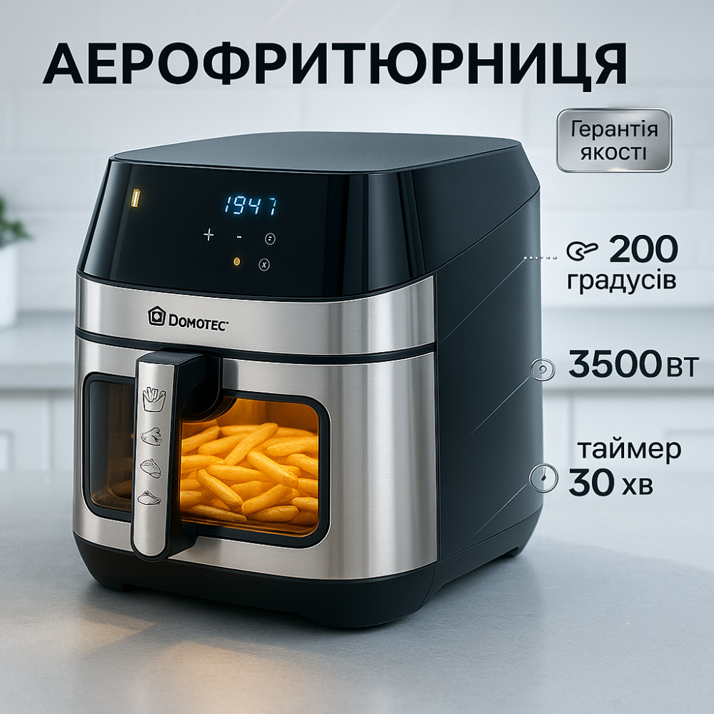 Фритюрница электрическая без растительного масла Domotec MS-3222 3500Вт 7л, Фритюрница для дома NZ-72 Львов - изображение 6