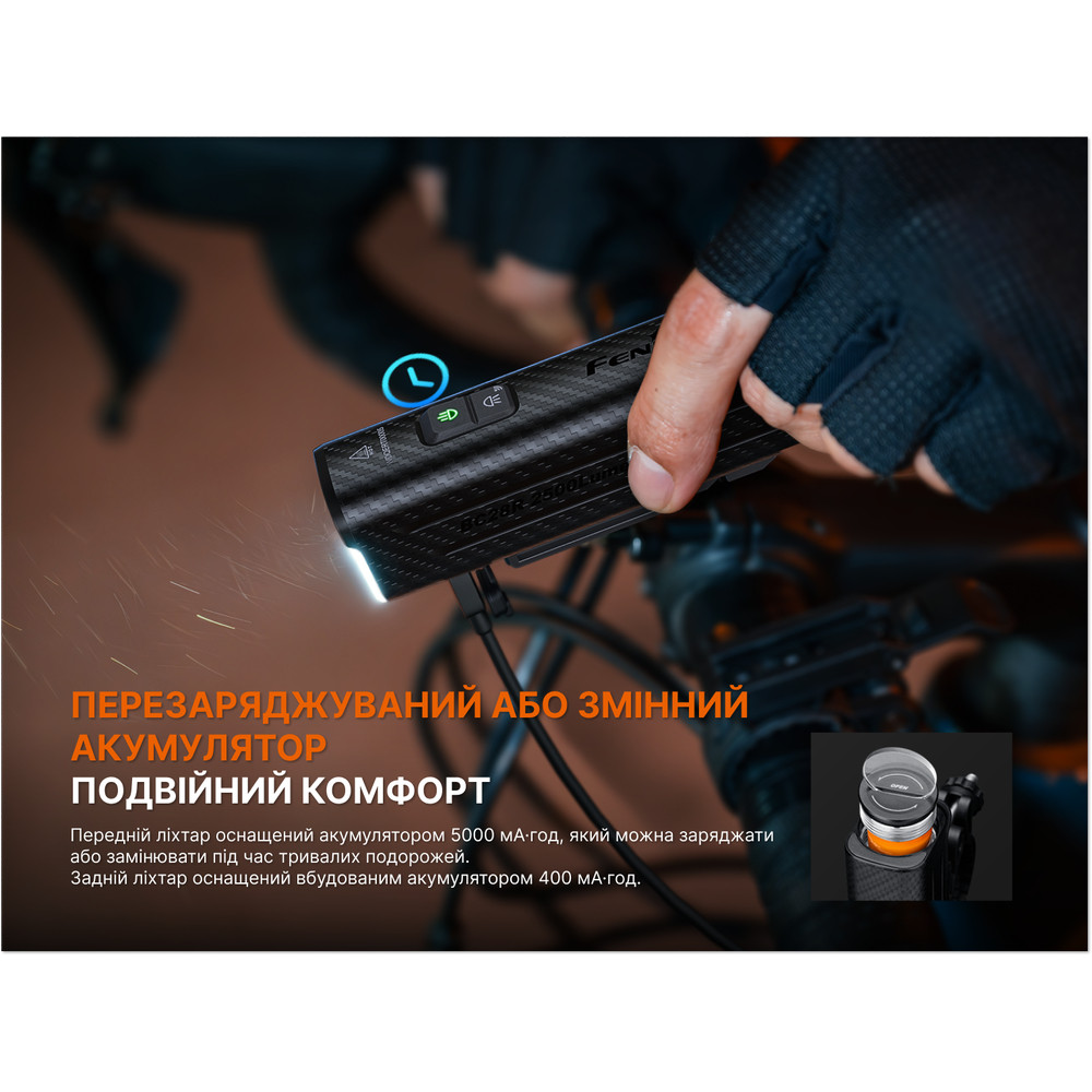 Комплект велофар (передня+задня) Fenix BC28R Киев - изображение 13