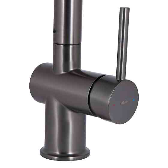 Змішувач для кухні Qtap Rozcesti з висувним виливом з під'єднанням для питної води QTROZ367GMB45942 Gunmetal Black PVD Київ