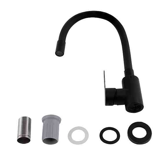 Смеситель для кухни Brinex Pure 015F3 с гибким изливом   Black Matt BRIPUR015F3BLM Киев