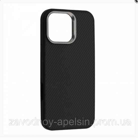 Iphone 15 Pro Противоударный чехол Kevlar carbon (черный) Одесса