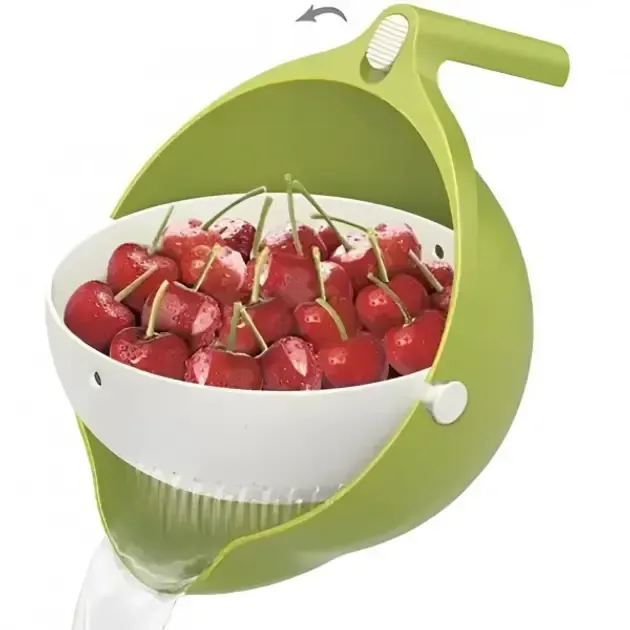 Универсальная миска – друшляк Mesh Strainer Drain Basket ∙ Хозяйственная силиконовая корзина со сливом 2в1 Коломия - фото 3