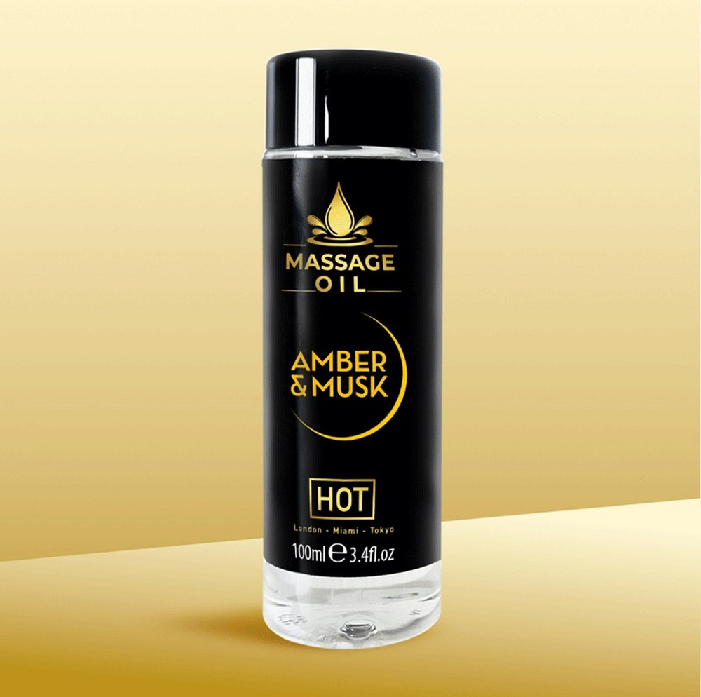 Массажное масло HOT Massage Oil Amber Musk с ароматом янтарного мускуса, 100 мл Sex Aura Киев - изображение 3
