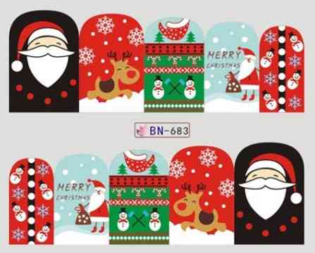 Новогодние наклейки на ногти BN-683 Киев