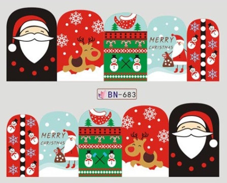 Новогодние наклейки на ногти BN-683 Киев - изображение 1