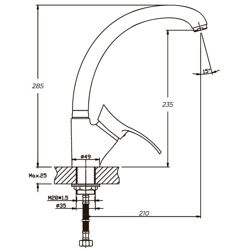 Кухонний змішувач Haiba Germes 777 (HB0144) Харків - фото 2