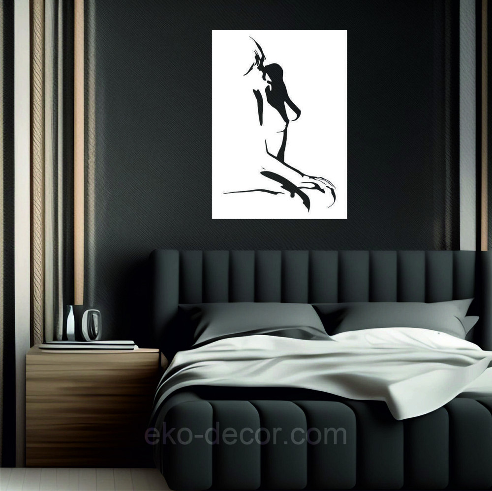 Декоративное настенное Панно «Силуэт женщины», Декор на стену 90*64 см, Белый Киев - изображение 6