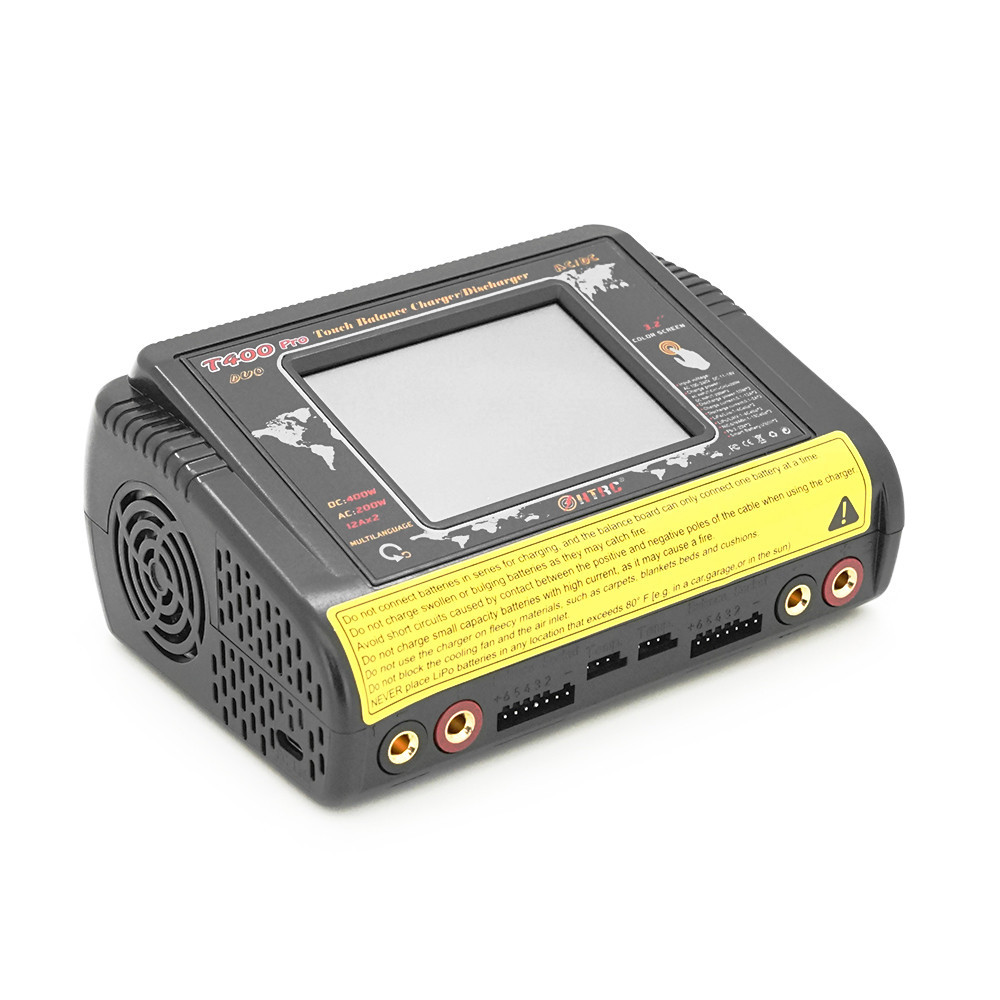 Зарядний пристрій HTRCT400 Pro Duo AC200/DC400Вт, тип АКБ LiPo, LiHv, Li-ion, NiMh, LiFe, Pb, 3.2" Touch screen, 100*65*140 (мм) Київ - фото 8