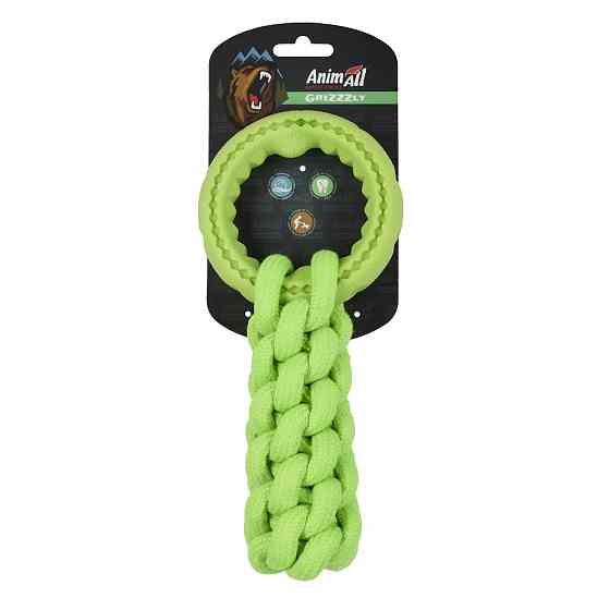 AnimAll GrizZzly АнімАлл Грізлі Іграшка для собак кросфіт з кільцем, 24×10 см, зелена Київ