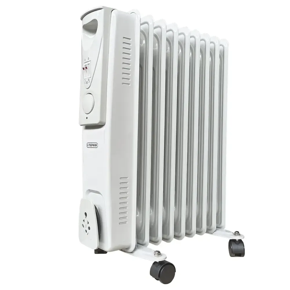 Масляный обогреватель Термия YL-A07S 11 секций 2.5 кВт электрорадиатор с термостатом с защитой от опрокидывания на колесах Тернополь - изображение 1