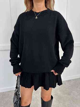 Женский вязаный костюм свитер оверсайз и стильная юбочка 70% Акрил 30% котон Одесса