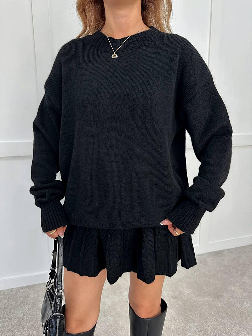 Женский вязаный костюм свитер оверсайз и стильная юбочка 70% Акрил 30% котон Одесса - изображение 1