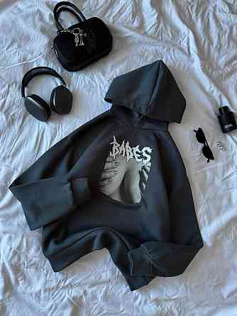 Жіноча тепла оверсайз худі з родзинкою трьохнитка на флісі Одеса