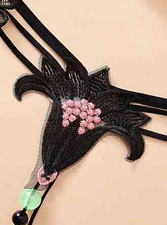 Труси з намистом фосфорні one size чорний Київ