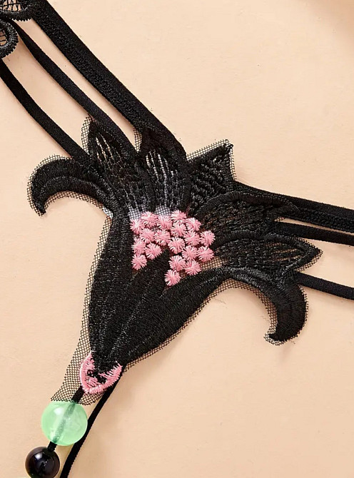 Труси з намистом фосфорні one size чорний Київ - фото 3