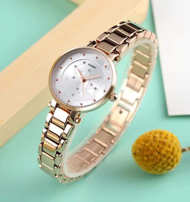 Годинники жіночі наручні Skmei 1411 Зіркове сяйво (Рожеве золото) Вінниця - фото 7