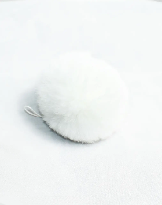 Помпоны из натурального меха Rex на нитке 6 -7 см Белый Харьков - изображение 1