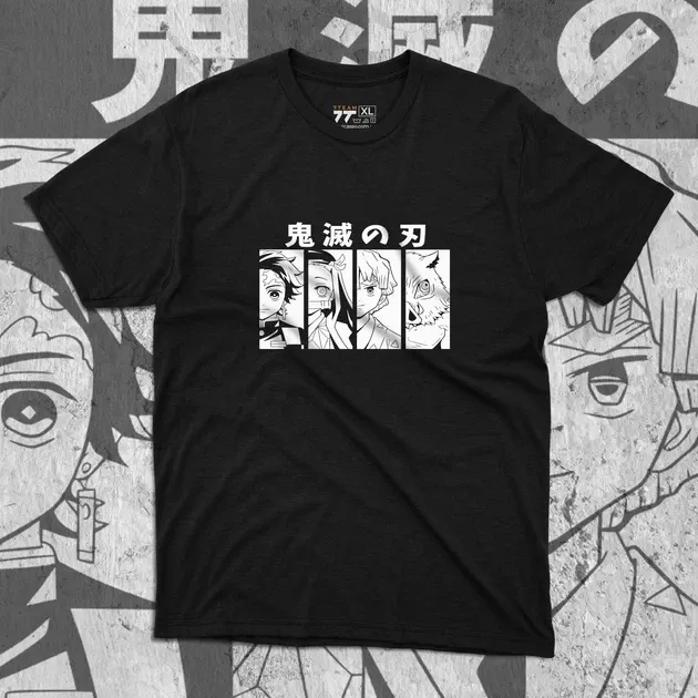 Футболка для підлітка хлопчика з принтом Клинок, рассекающий демонов Герои 2 Розмір 160 Anime10379 Дніпро - фото 1
