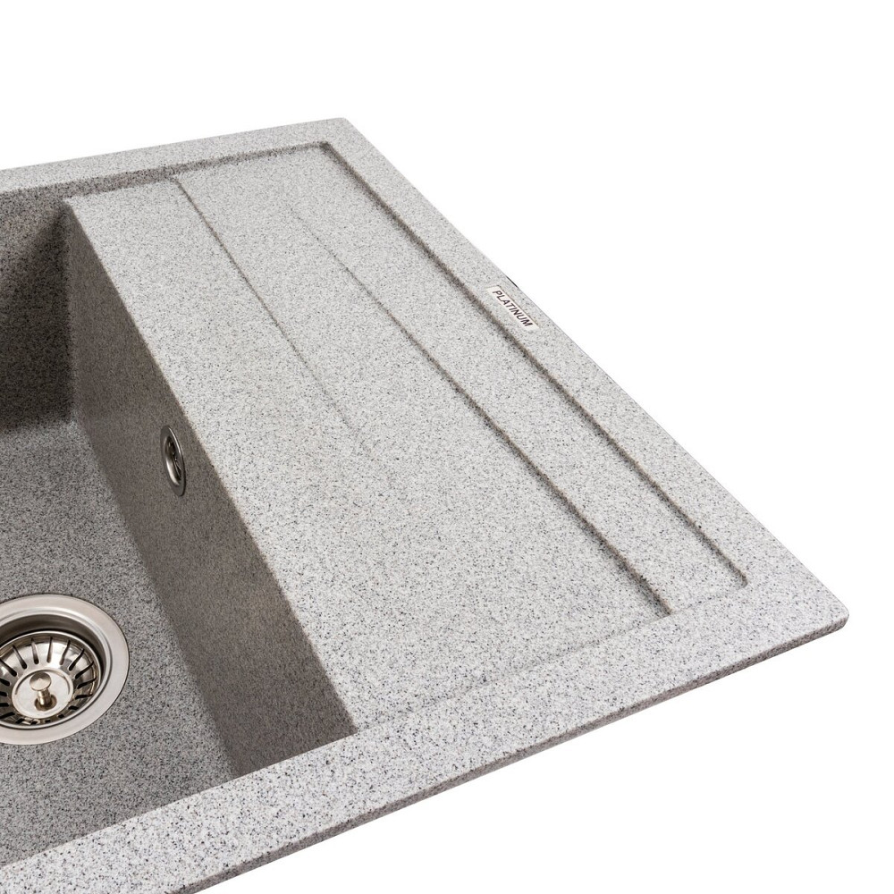 PLATINUM Кухонна мийка гранітна матова 7050 CASCADA Platinum Сірий Київ - фото 4