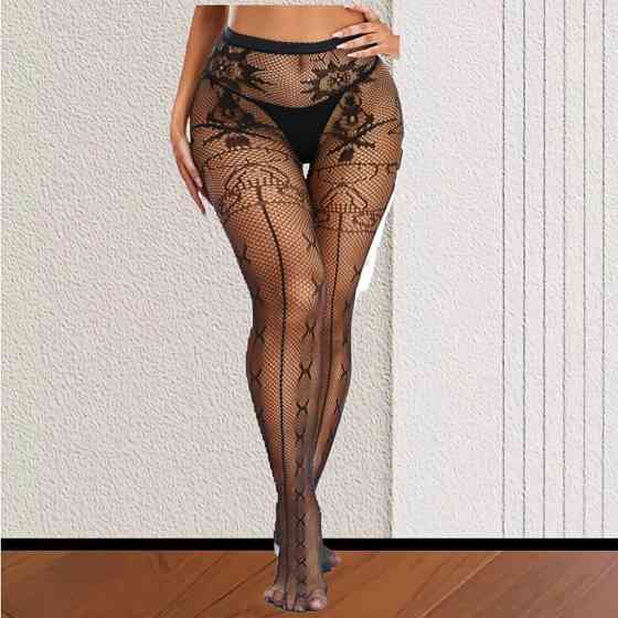 Колготки з малюнком жіночі в сітку one size чорний Київ