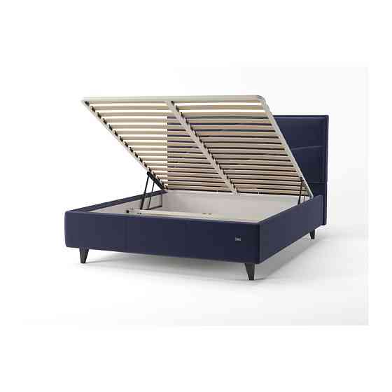 Ліжко NettaDesign Comfort з нішею для білизни на ніжках 140x200 синій Київ