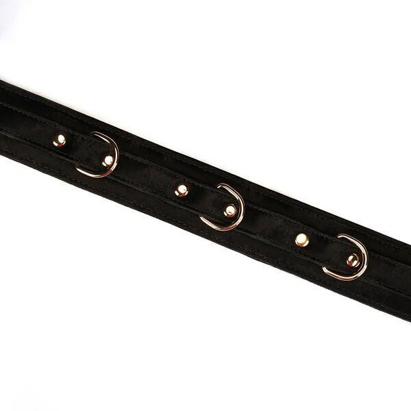 Ошейник с поводком Liebe Seele Boudoir Amor Collar with Leash Black, три кольца Sex Aura Киев - изображение 4