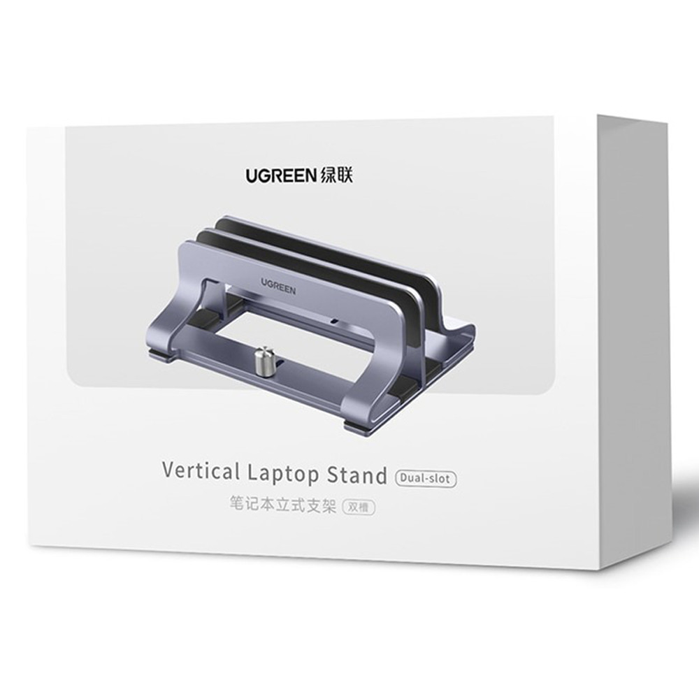 Вертикальна настільна підставка для ноутбуків і планшетів Ugreen з подвійним слотом 60643 LP258 (Срібляста) Николаев - изображение 10