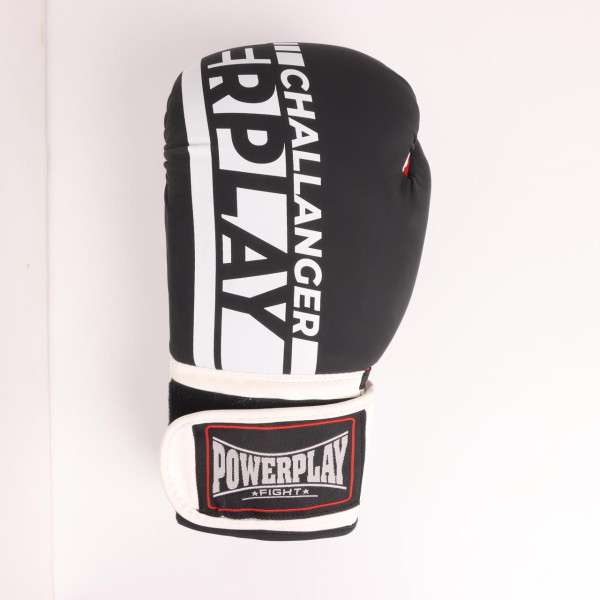 Боксерские перчатки PowerPlay 3086 Matt Challenger 12 унций (Черно-Белые) Луцк - изображение 1