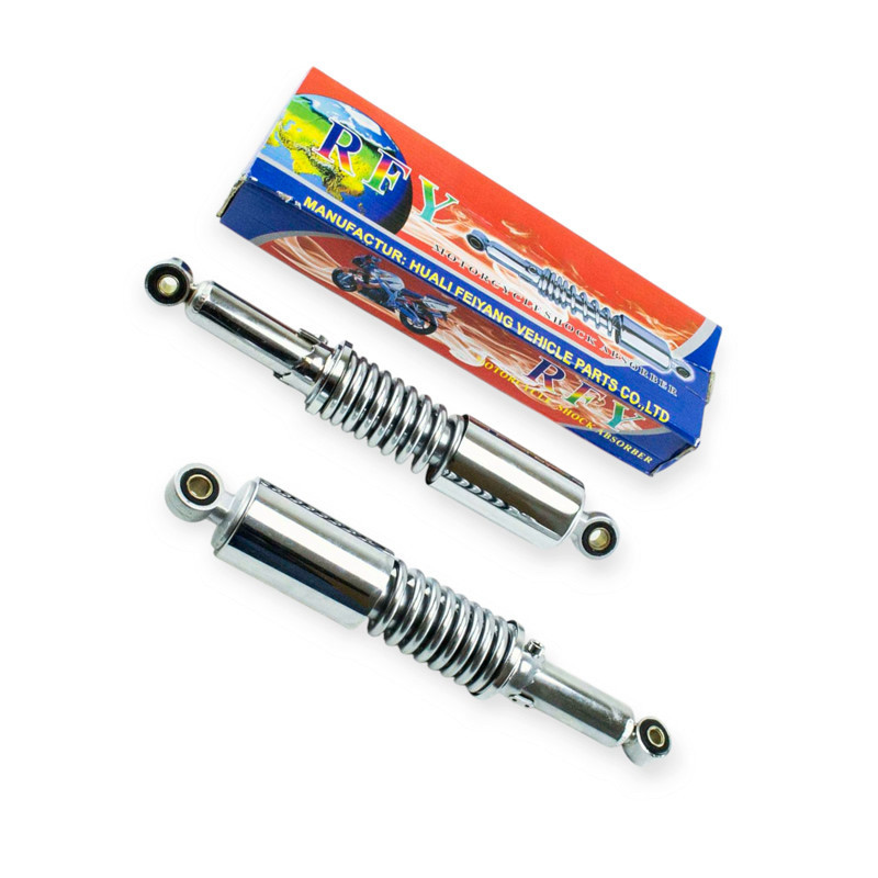 Амортизатор мопед Дельта , мотоцикл Минск 340мм регулируемые длинный стакан (хром) (пара) задний Мукачево - изображение 1