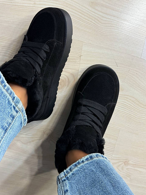 Ботинки женские Hengji 278-1 натуральная замша в стиле угги утепленные короткие черные, 40, 25 см Киев - изображение 16