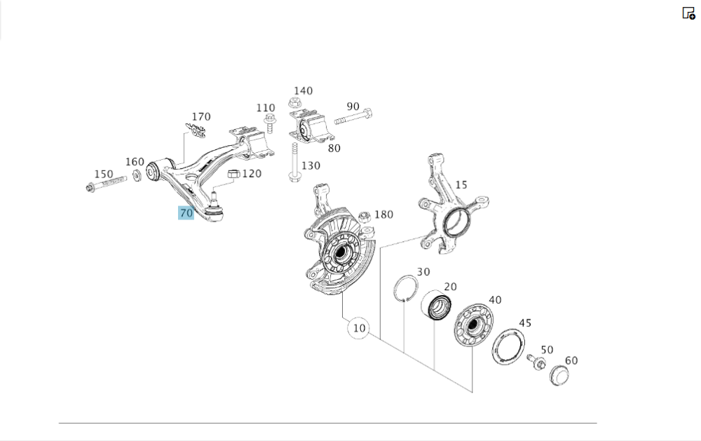 Mercedes-Benz  A2463304800 Нижній важіль передньої підвіски правий CLA Shooting Brake X117 CLA C117 A-class W176 B-class W246 Одеса - фото 2