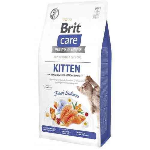 Корм сухий Brit Care Cat Grain Free Kitten Gentle Digestion Strong Immunity для кошенят для міцного імунітету з лососем 7 кг Київ