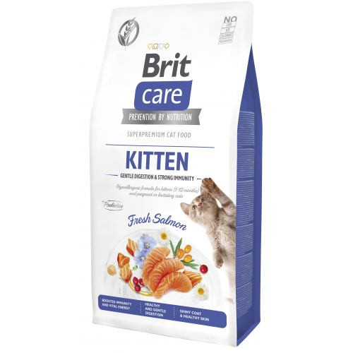 Корм сухий Brit Care Cat Grain Free Kitten Gentle Digestion Strong Immunity для кошенят для міцного імунітету з лососем 7 кг Київ - фото 1