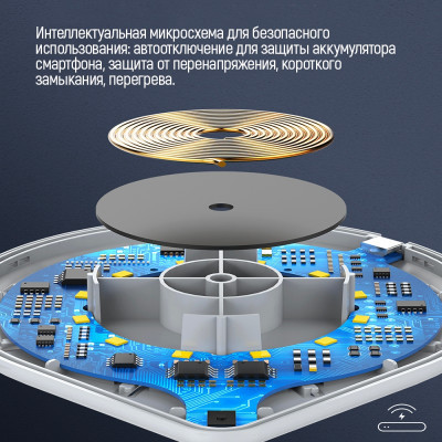 Зарядний пристрій ColorWay Qi Fast Charger (10W)&amp; LED bedside lamp (CW-CHW20Q-WT) Вінниця - фото 9