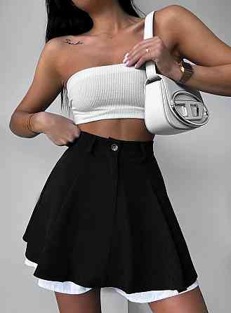 Женская трендовая юбка-шорты вельвет + коттон Черный, 42/44 Одесса