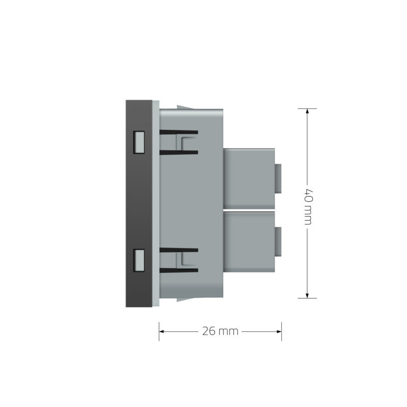 Універсальна розетка LIVOLO 12-в-1, з заземленням і шторками, сіра, 16А 250В, модуль (VL-FCT22 16A-2IP) Коломыя - изображение 10