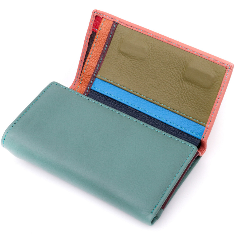 Красивий жіночий шкіряний гаманець у три складання ST Leather 19441 Різнокольоровий Київ - фото 8