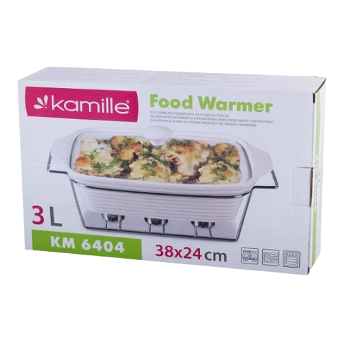 Марміт прямокутний 3л 38см кераміка скляна кришка + метал.підставка 6404 KAMILLE Житомир - изображение 10